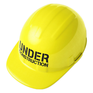 Yellow Hard Hat with Under Construction written on, image from https://pixabay.com/photos/construction-sign-under-3d-3075498/
